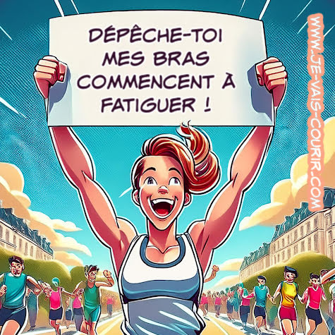 pancarte d'encouragement avec blague pour un marathon