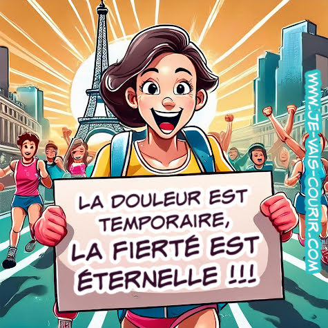 pancarte d'encouragement fier de toi pour un marathon