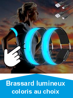 2pcs Brassards Lumineux à LED Rechargeable USB, Brassard de Course