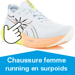 Chaussure femme running en surpoids